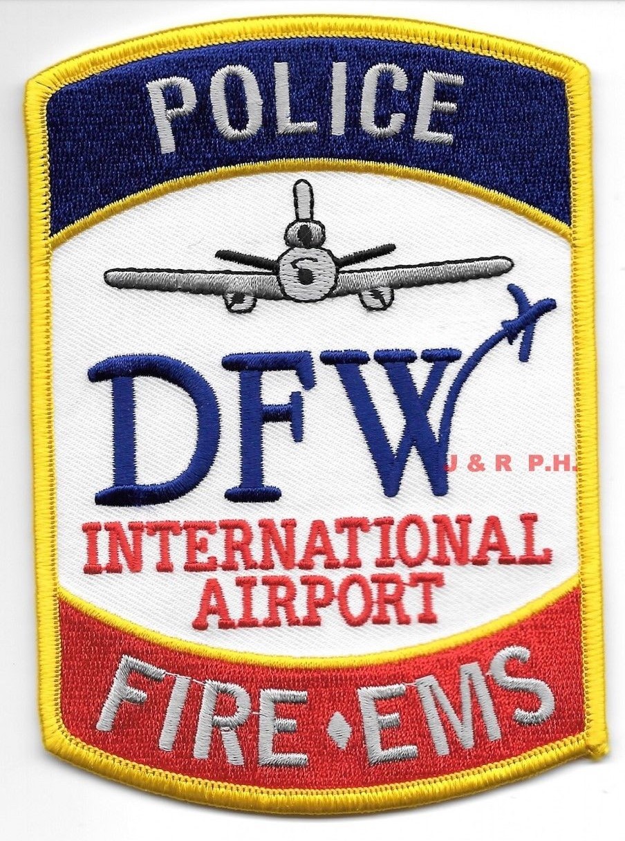 Airport - D.F.W.  Fire - Police - E.M.S., Texas  (3.5" x 5" size) fire patch