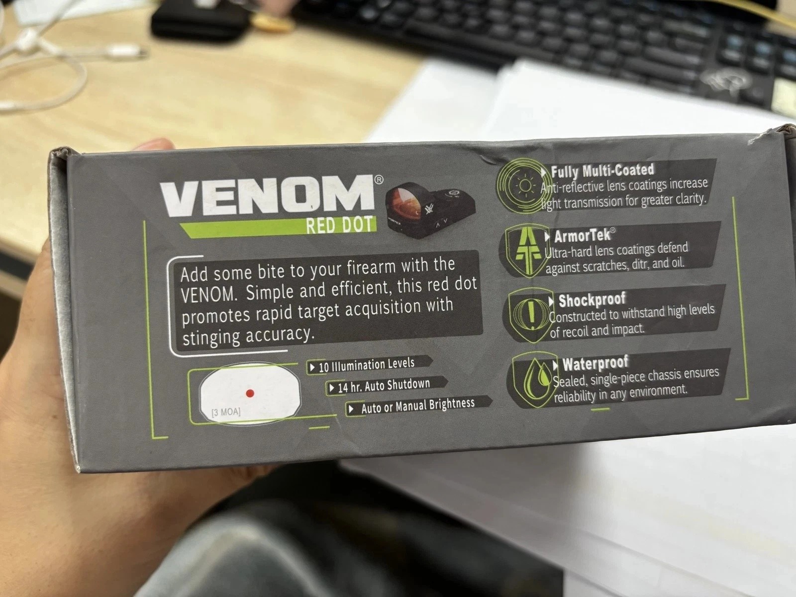 Original Vortex Venom Red Dot Sights 3 MOA-Black (VMD-3103) Reflex Hunting Scope