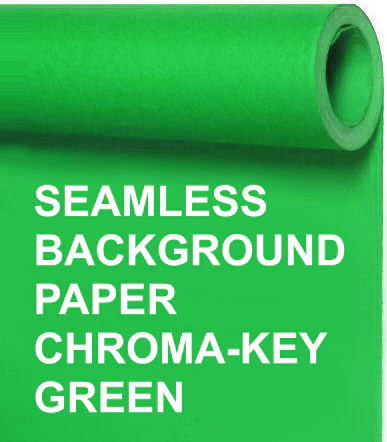 Seamless Photo Background Paper Roll Chroma Key Green, 96 Inches Wide x 36 Feet