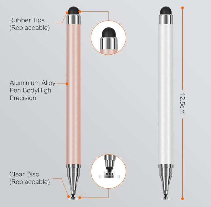 3-Pack Universal Stylus Pen with Disc Tip for iOS Android Tablet & Phone