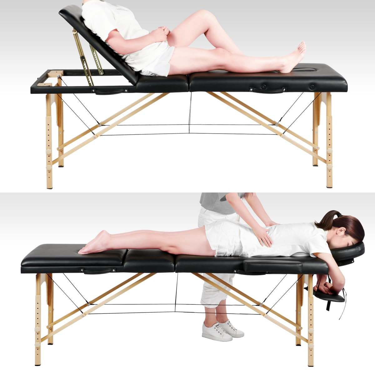 Massage Table Portable Adjustable Massage Bed Foldable Massage Therapy Table 3 F