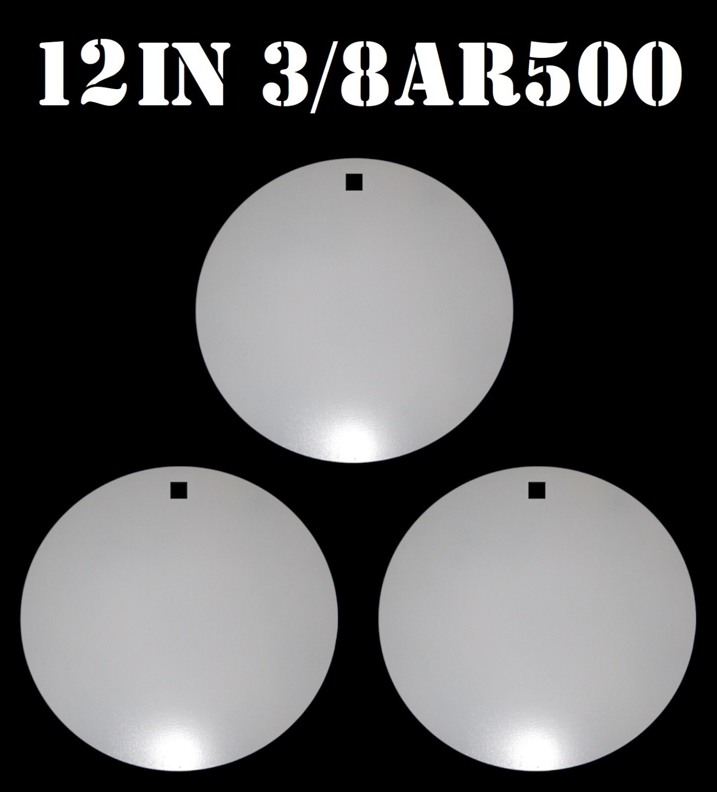 12in. 3/8in. AR500 Hardened Metal Gongs-Steel Shooting Range NRA Pistol Targets
