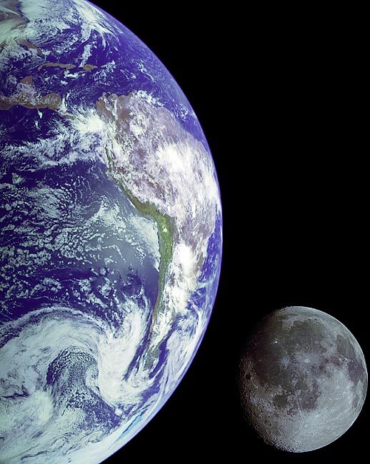 GALILEO SPACECRAFT EARTH AND MOON COMPOSITE 11x14 GLOSSY PHOTO PRINT