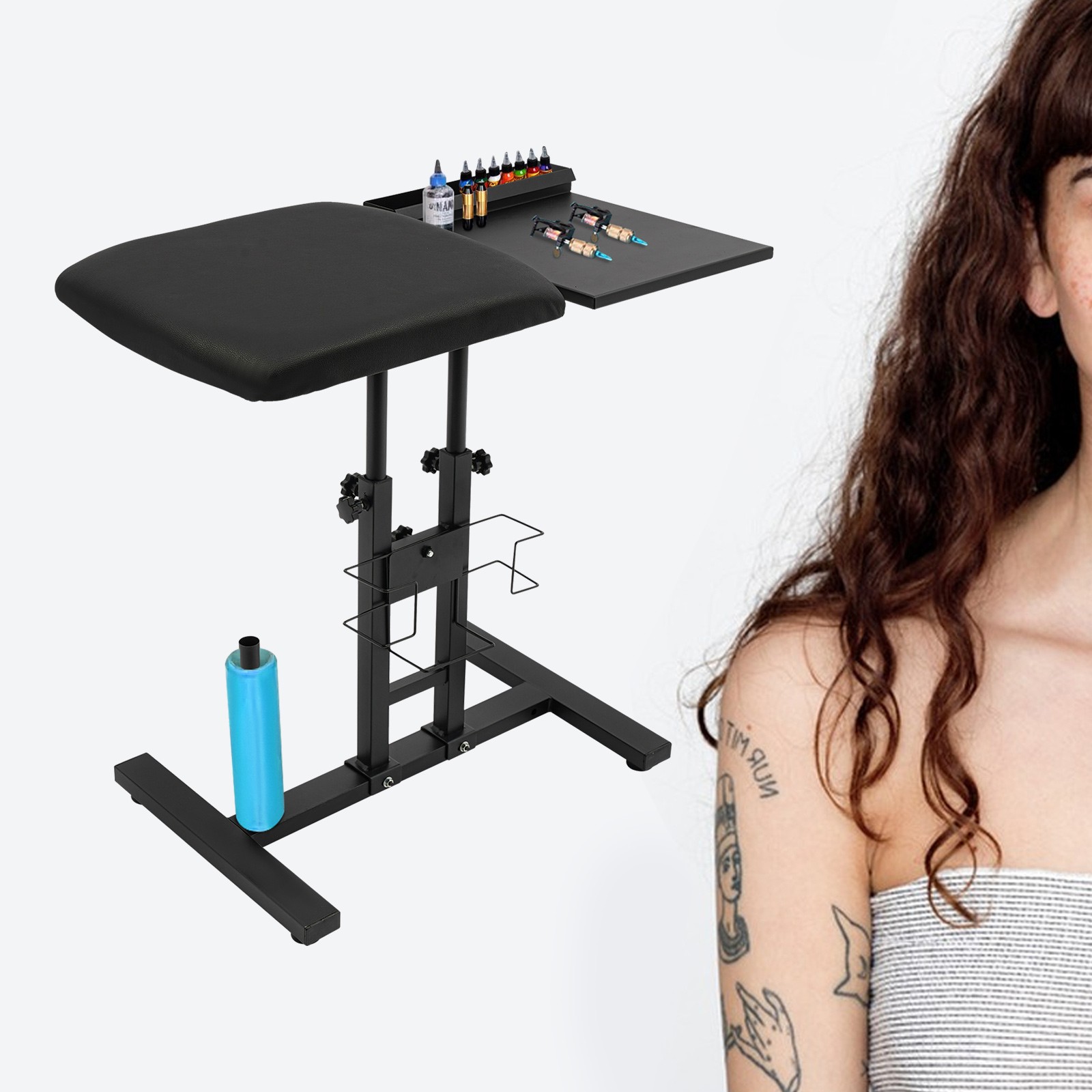 Adjustable Height Arm Rest Stand with Workbench for Home and Studio Use