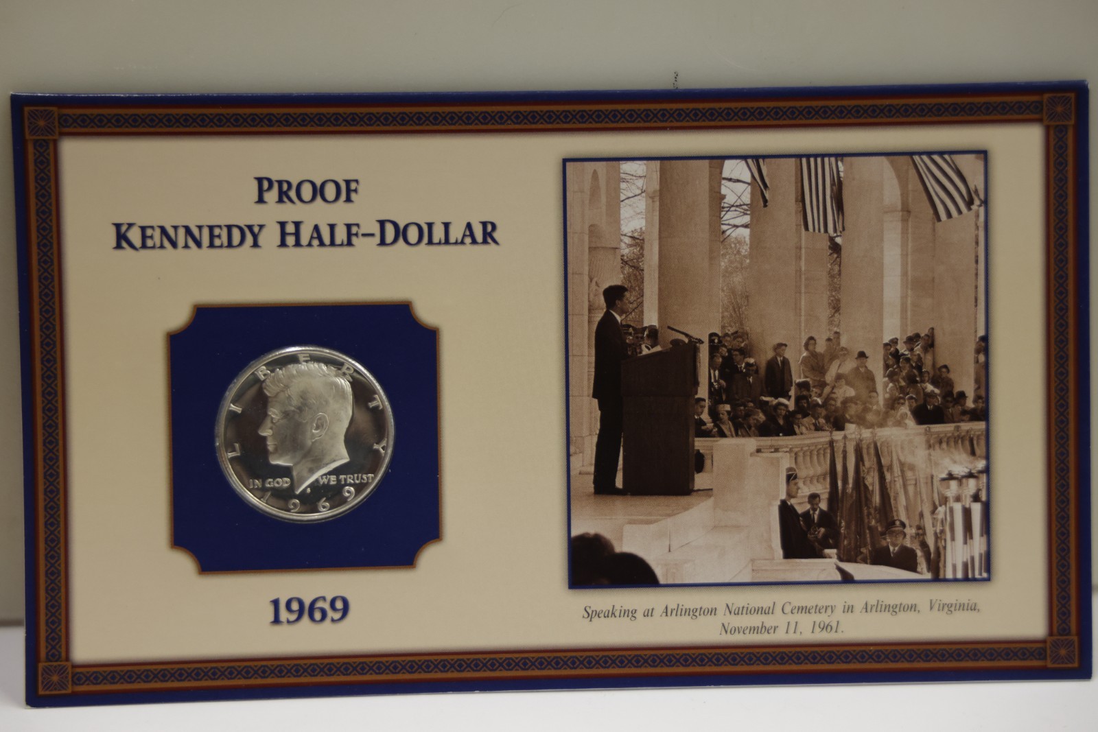 1969 S Gem Proof Kennedy Half 50c in Photo Case