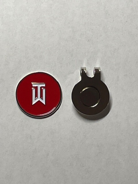 Tiger Woods TW Nike 1" Coin Style Golf Marker W/BONUS HAT CLIP - A Great Deal!