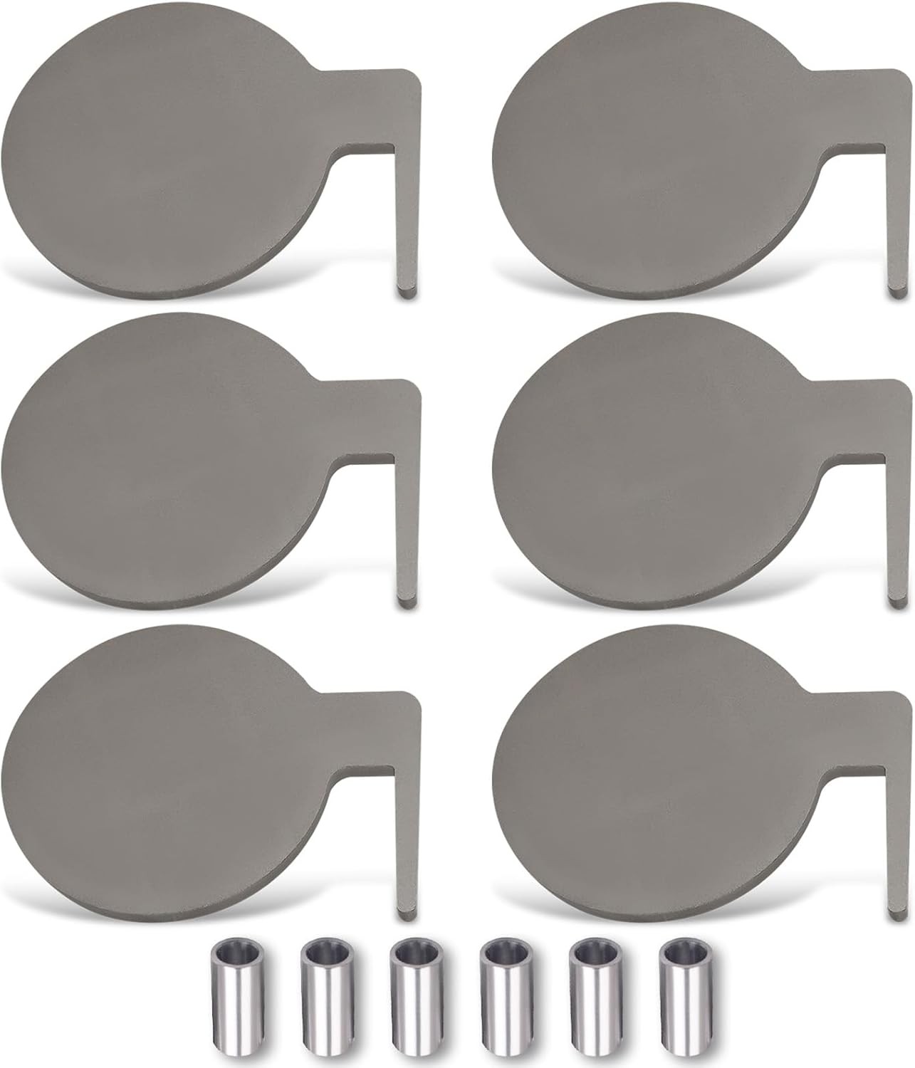 maXpeedingrods 6Pcs AR500 Dueling Tree Paddles 6" X 3/8" Steel Target Grey