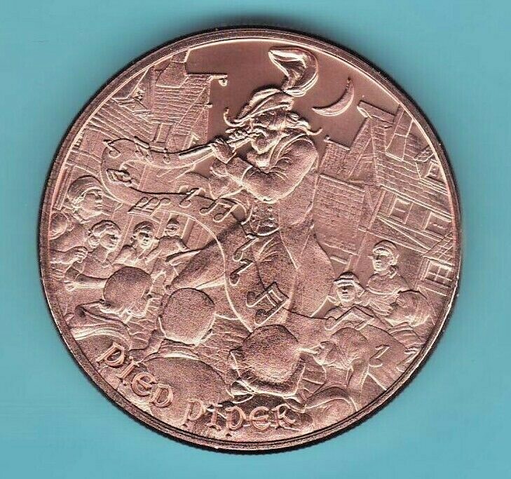 PIED PIPER    1 oz. Copper Round Coin  #2   in  MEDIEVAL LEGENDS SERIES