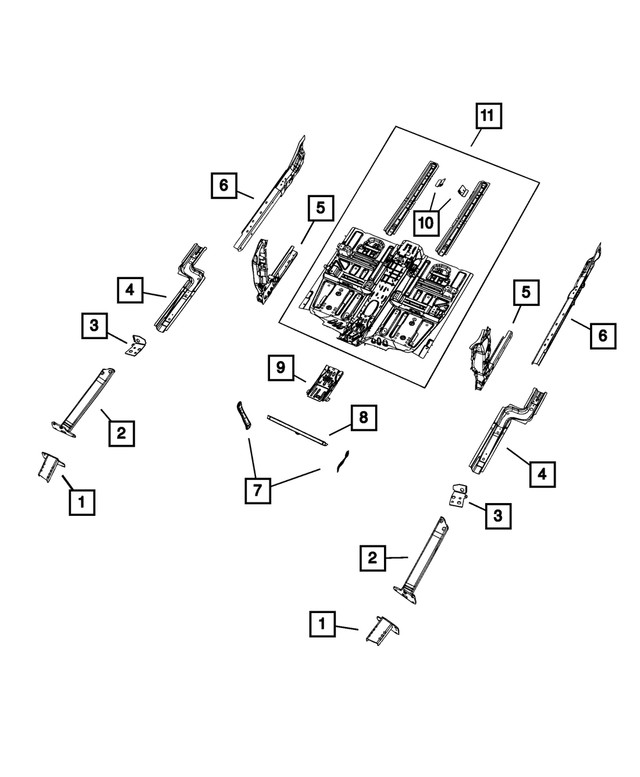 Genuine Mopar Lower Load Beam Extension Right 68320264aa