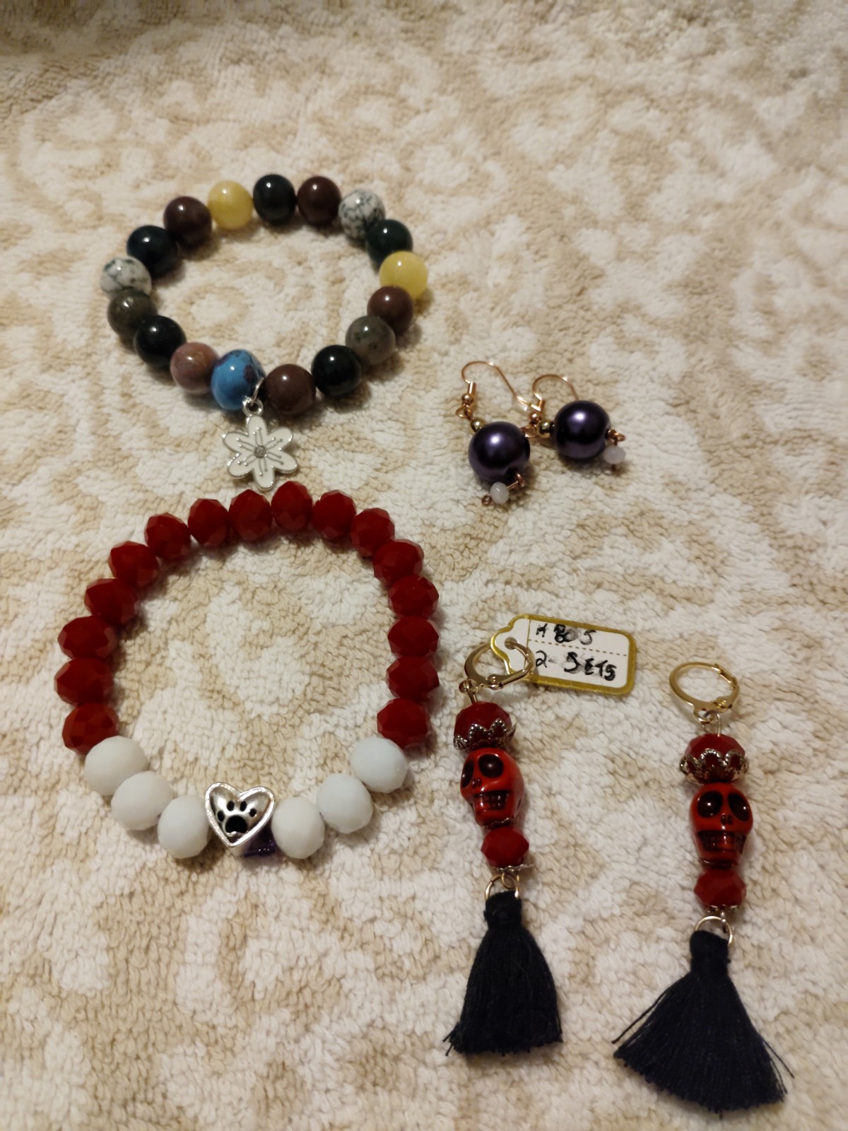 Two Sets Handcrafted Bracelets With Earrings (Fits Most)