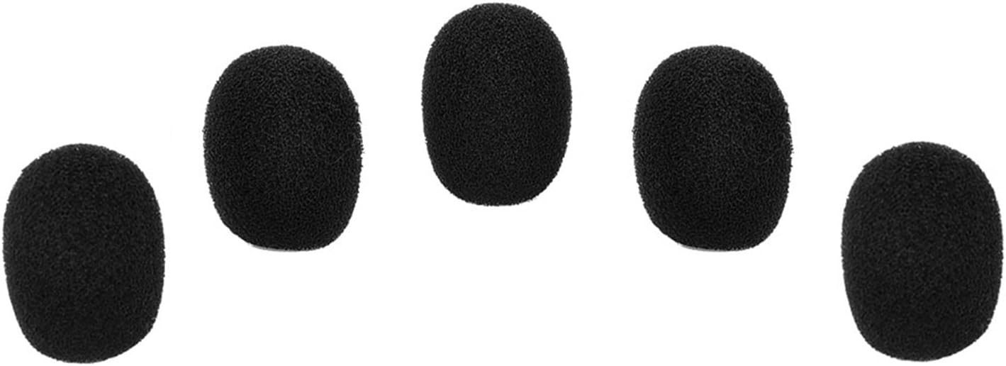 5 Pack Mini Lapel Headset Microphone Windscreen Foam Cover, Black | Mic Muffl...