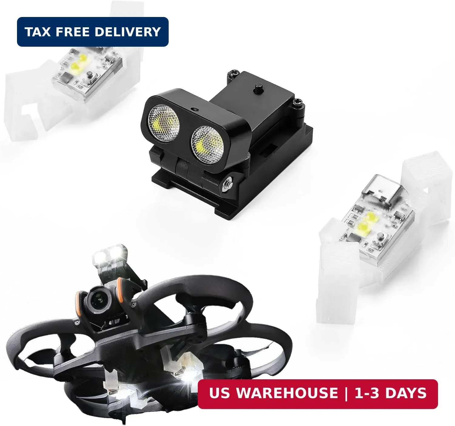 Search Light Kit for DJI Avata 2, Tactical Spotlight System for Drone Night Flig