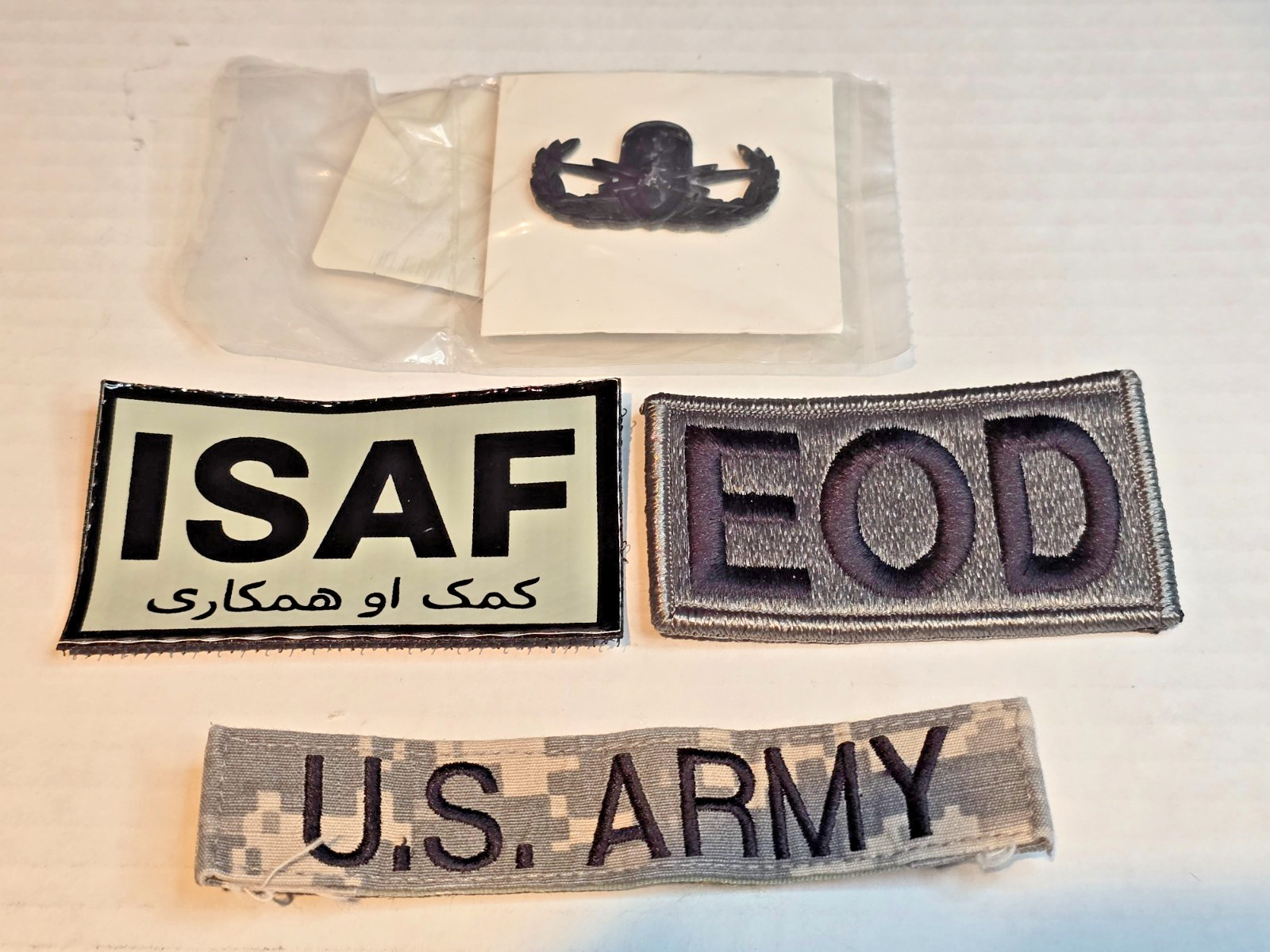 MILITARY SENIOR US ARMY EOD QUALIFICATION BADGE & PATCHES SEE PICS FREE SHIPPING