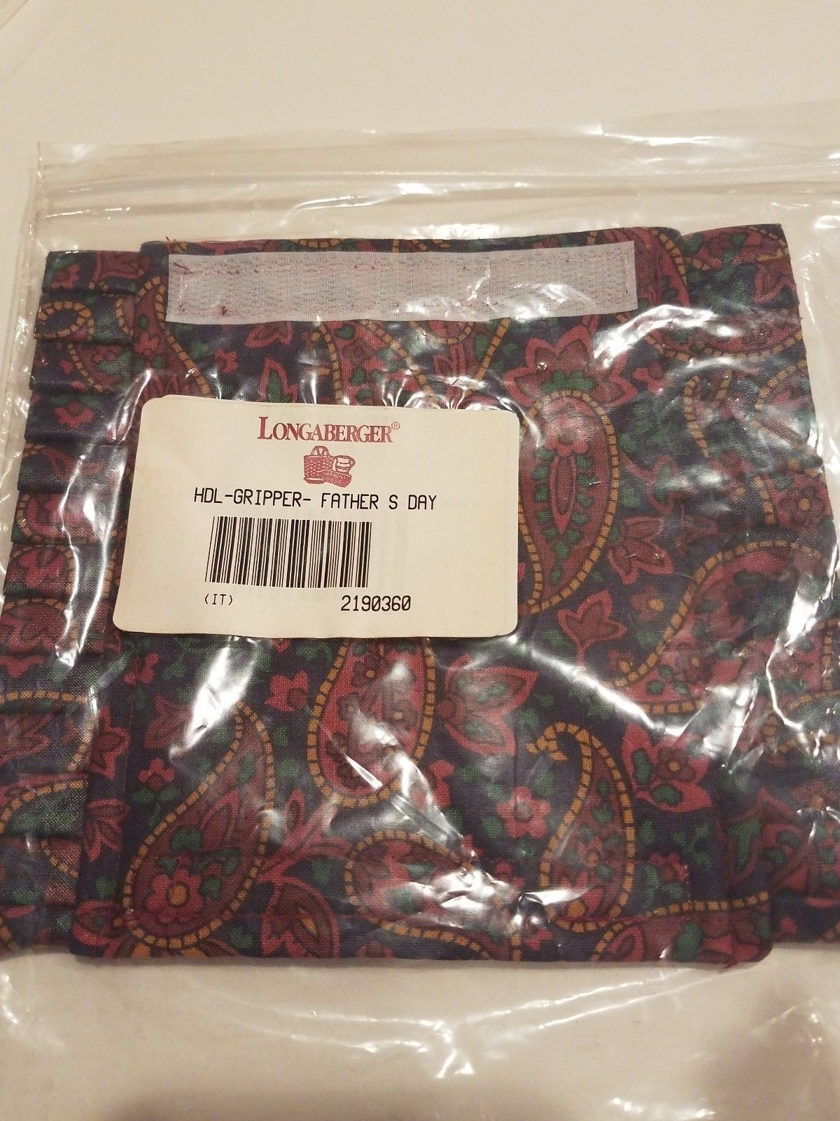 New Longaberger Burgundy Paisley Father Day Hol Gripper Liner #2190360 New n Bag