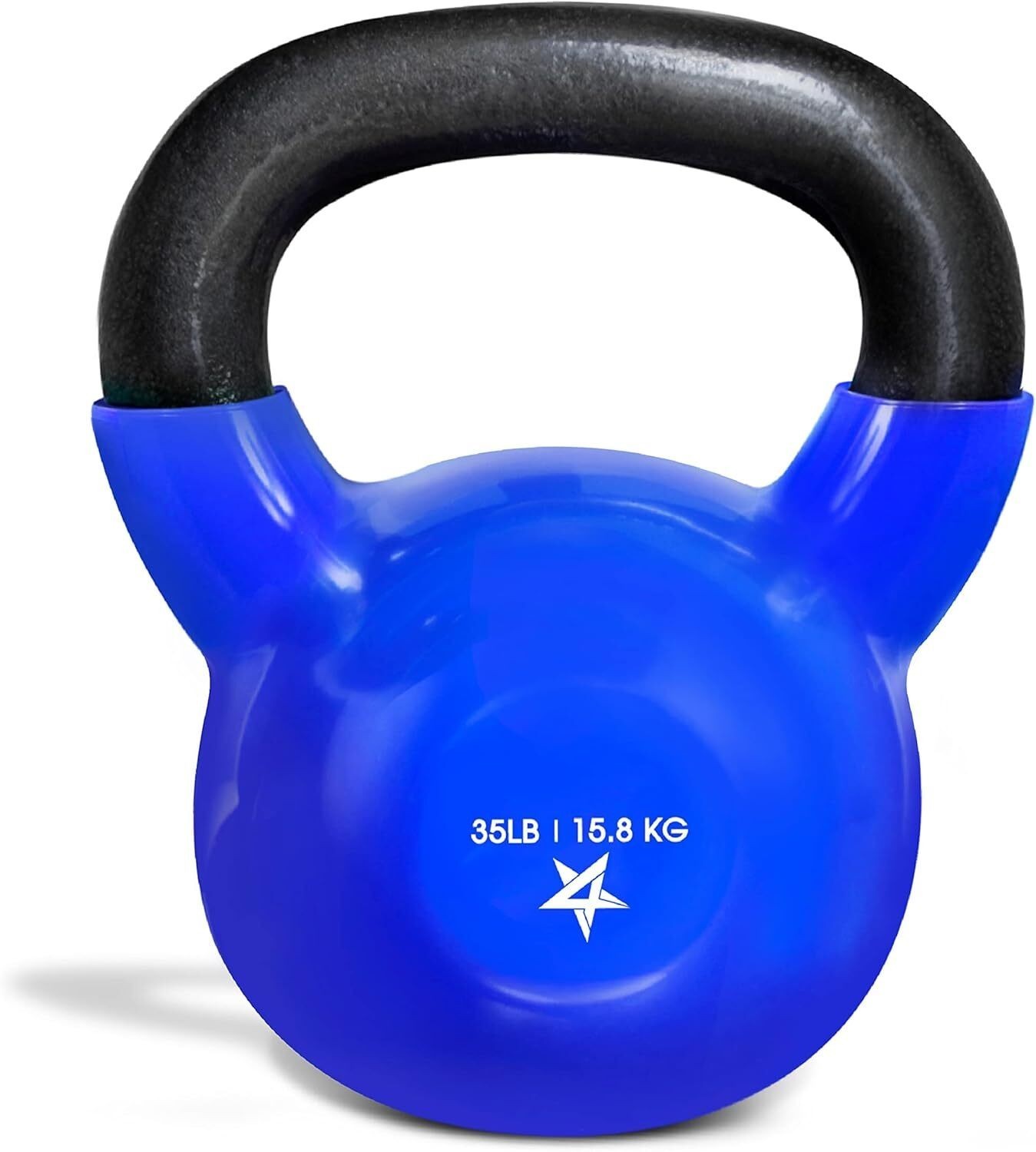 35lbs Vinyl Coated Cast Iron Kettlebells for Dumbbell Weights Exercises Fitness