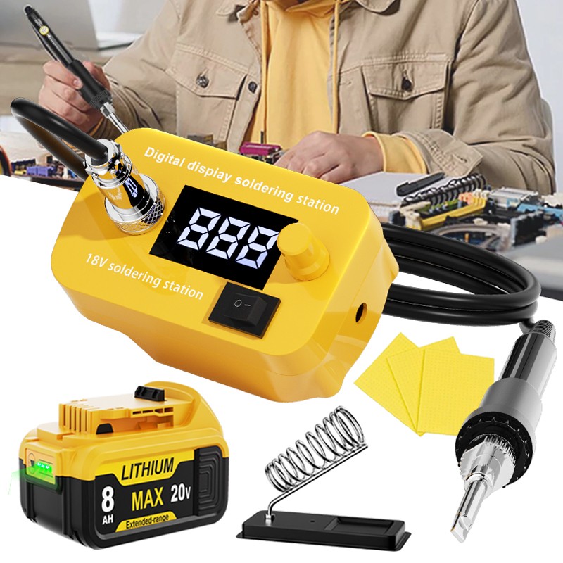 Cordless Soldering Iron Electric Gun for Dewalt 20V Max Battery w/ LCD Display