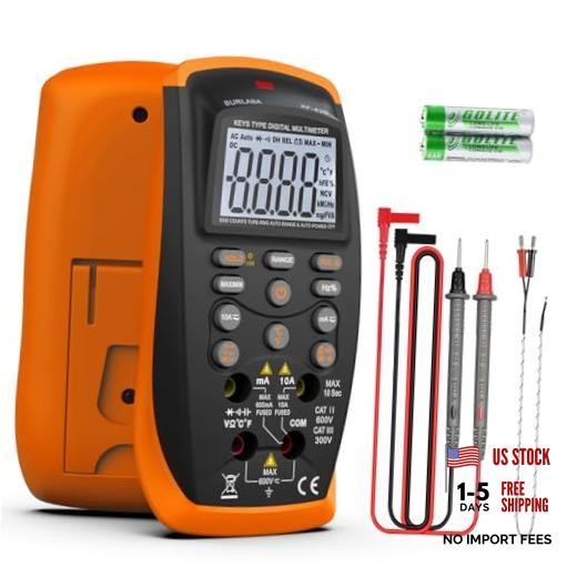 Multimeter Tester TRMS 6000 Counts, Voltage Meter with NCV, Backlight, 42B-O