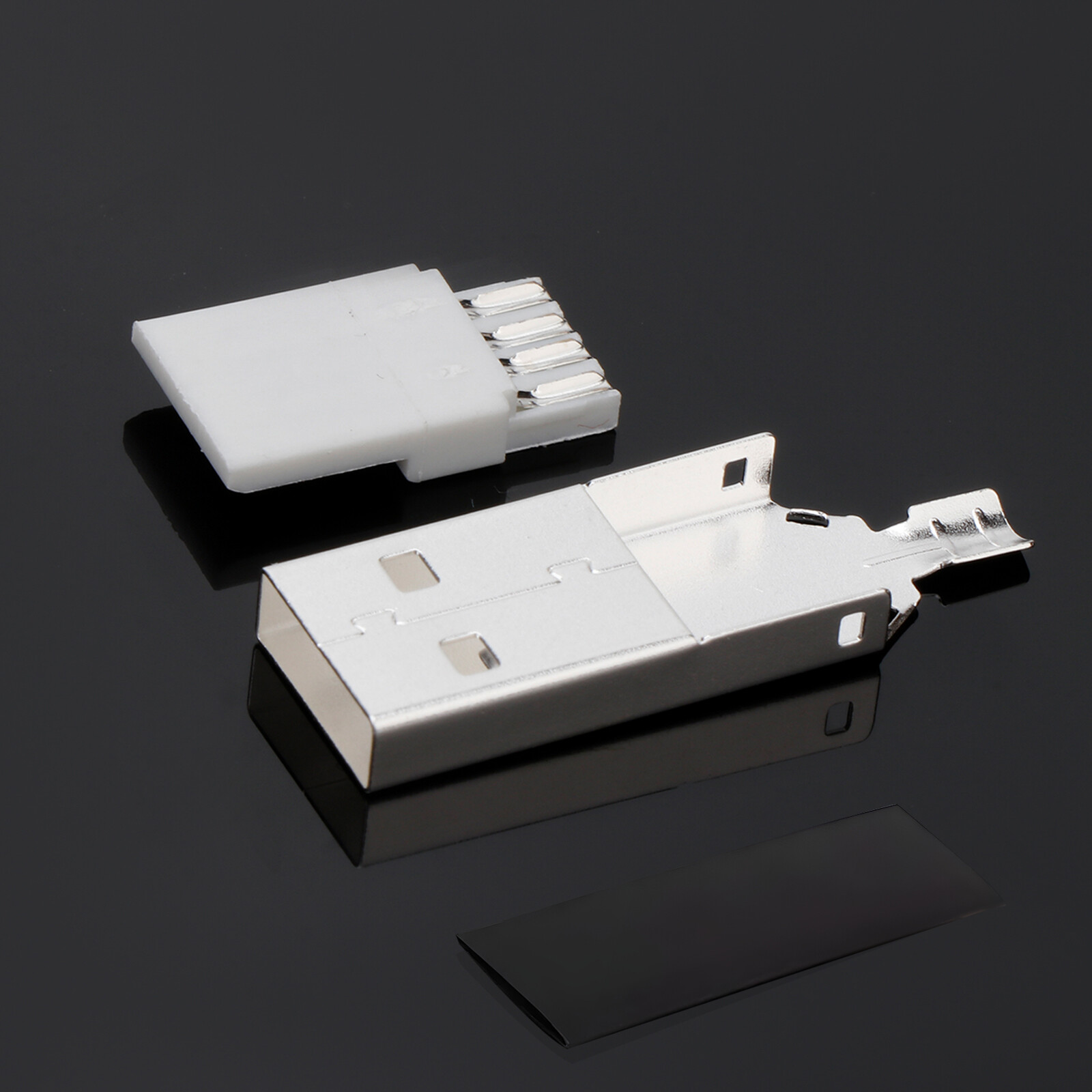 2PCS Silver Plated USB A USB B Type A Type B USB PLUG For USB Cable Date Wire