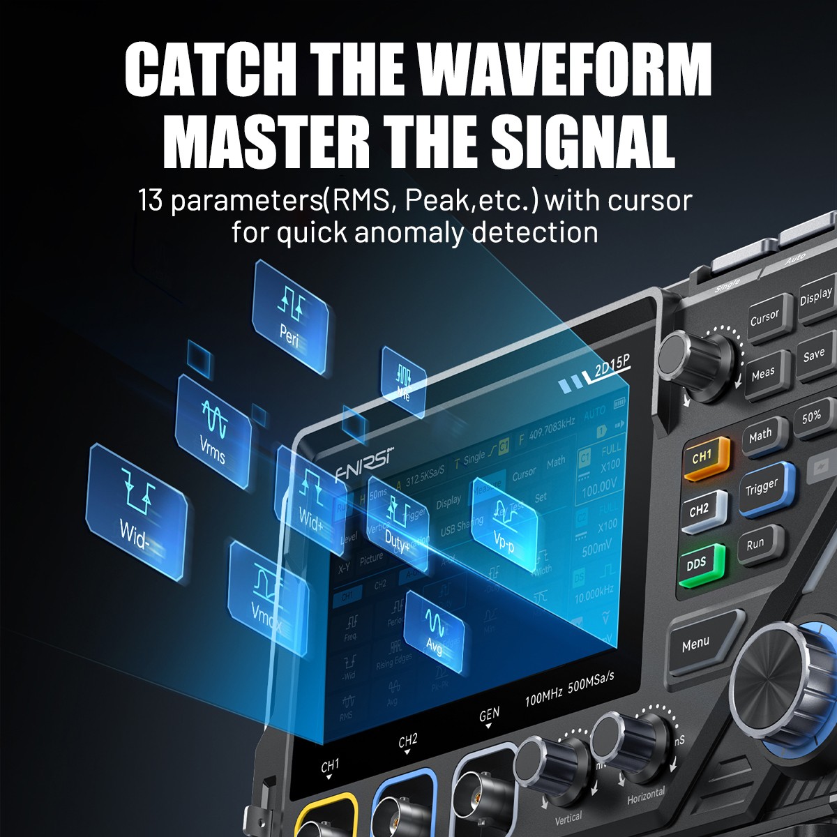 All-in-One Handheld 100MHz ScopeMeter:Oscilloscope Waveform Generator&Multimeter