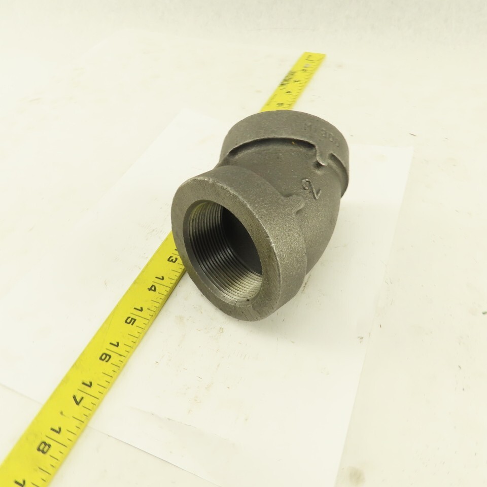 2" NPT Class 300 Malleable Iron 45-¦ Elbow Black Pipe Fitting