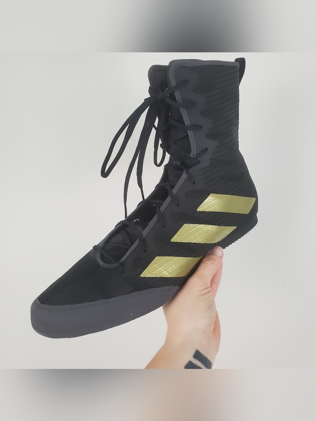 Men's Boxing Shoes Adidas Box Hog 4 Boxing Boots Black GZ6116 Size 12.5