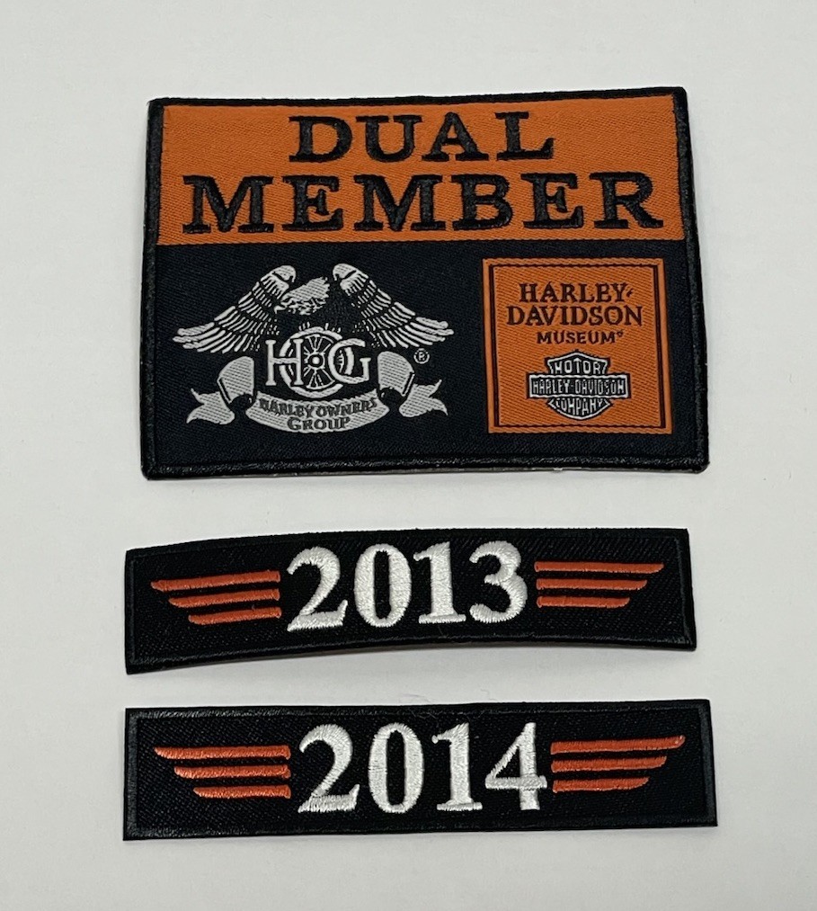 Harley Davidson Patch “Dual Member” Embroidered Jacket PATCH w/2013 & 2014 Bars