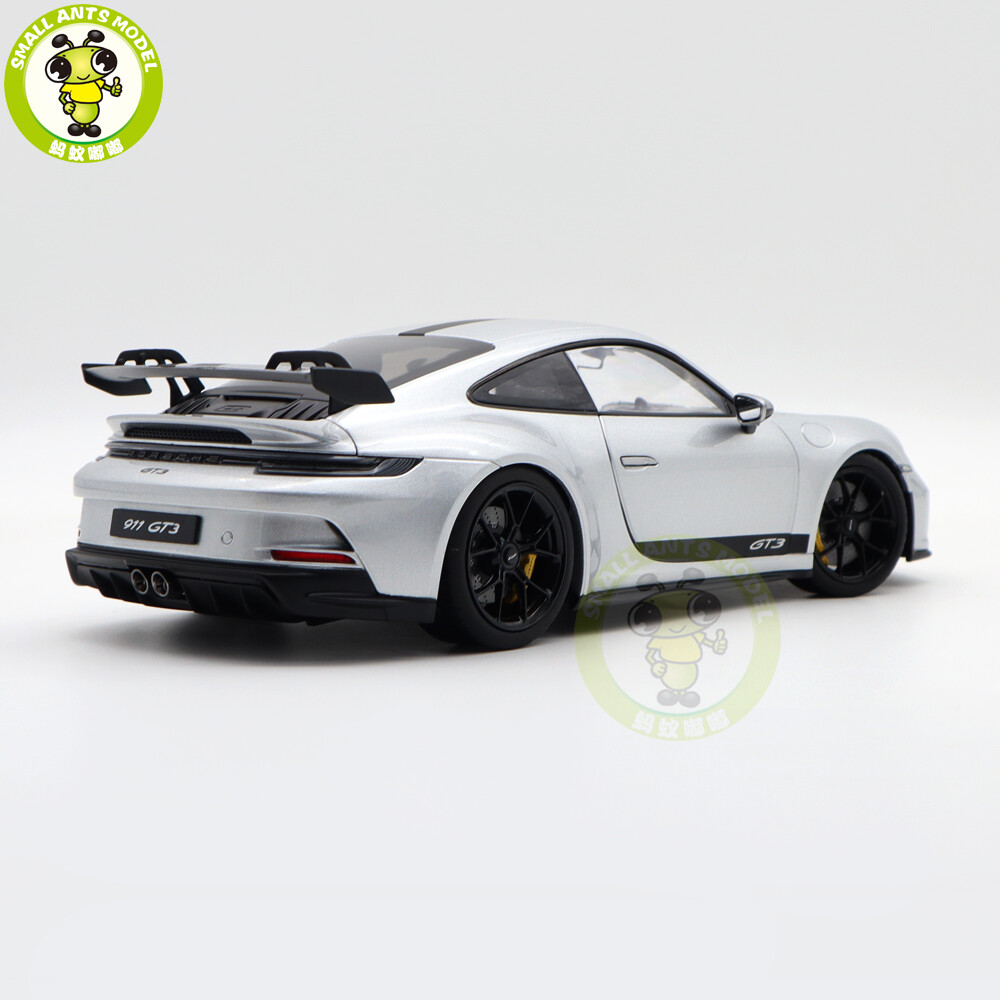 1/18 Porsche 911 992 GT3 2021 Norev 187317 Silver Black Strips Diecast Model Car