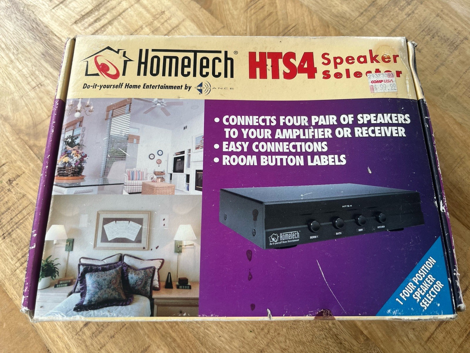 HomeTech HTS4 Four 4 Pair Speaker Selector Switch Connect to Amp or Receiver