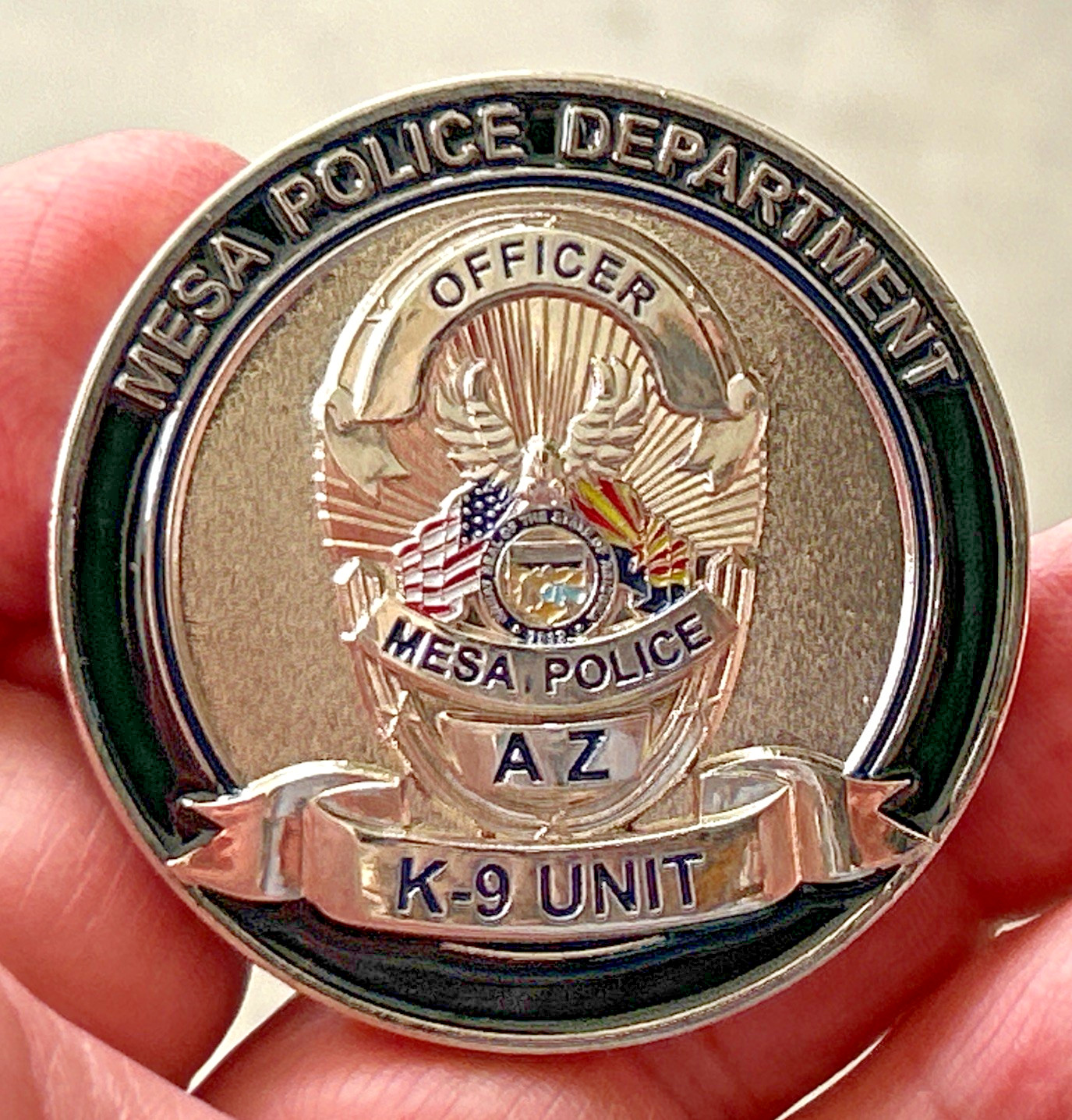 Mesa Police Department K9 Canine Unit Challenge Coin Arizona Nickel NICE
