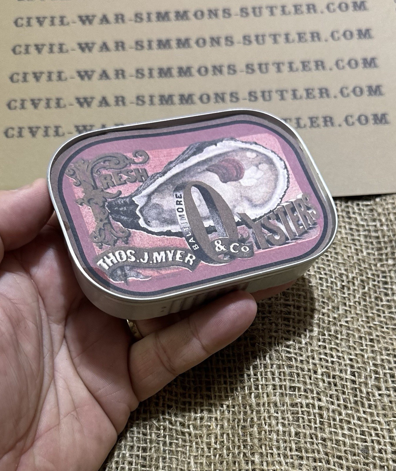1860s Civil War Sardine Can Reproduction…not for consumption.  Museum Quality