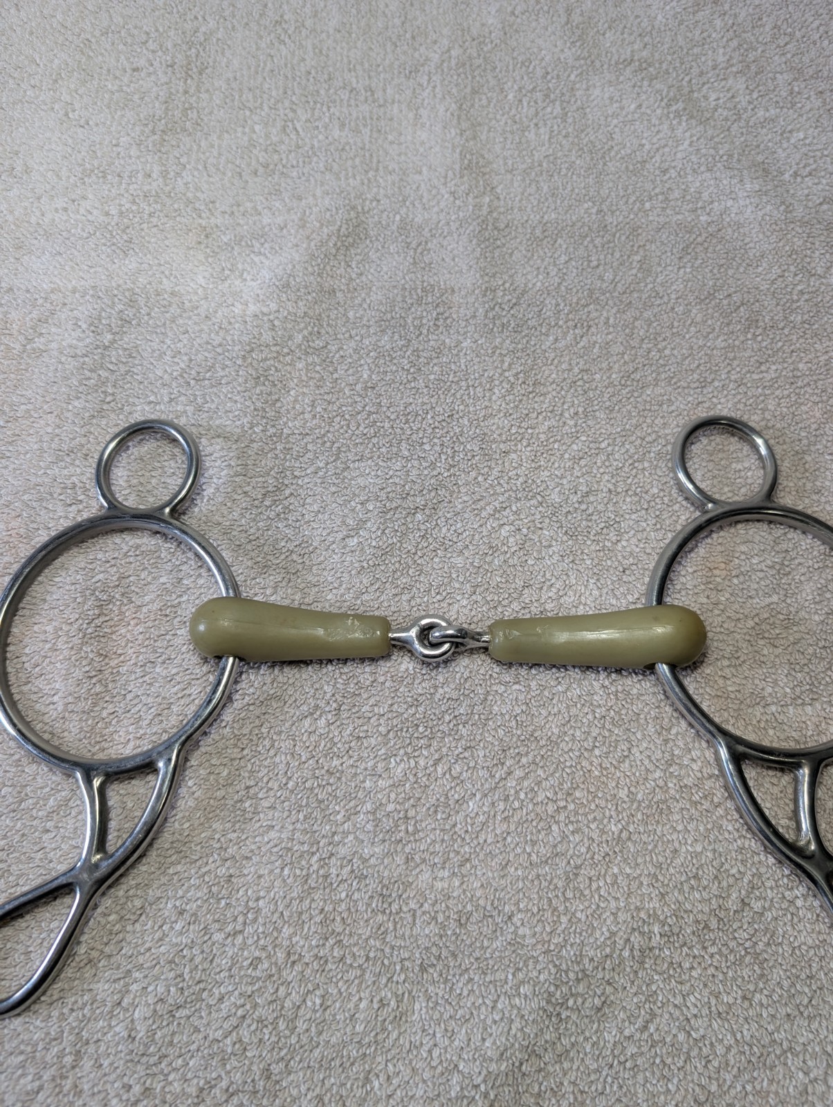 Equestrian Tack Horse Bit Flexi Snaffle With Large Rings Soft Mouth Bit
