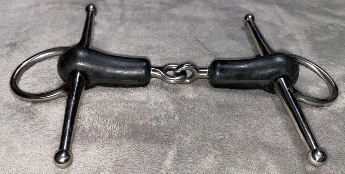 5'' NEW CORONET FULLCHEEK JOINTED RUBBER MOUTH ENGLISH BIT