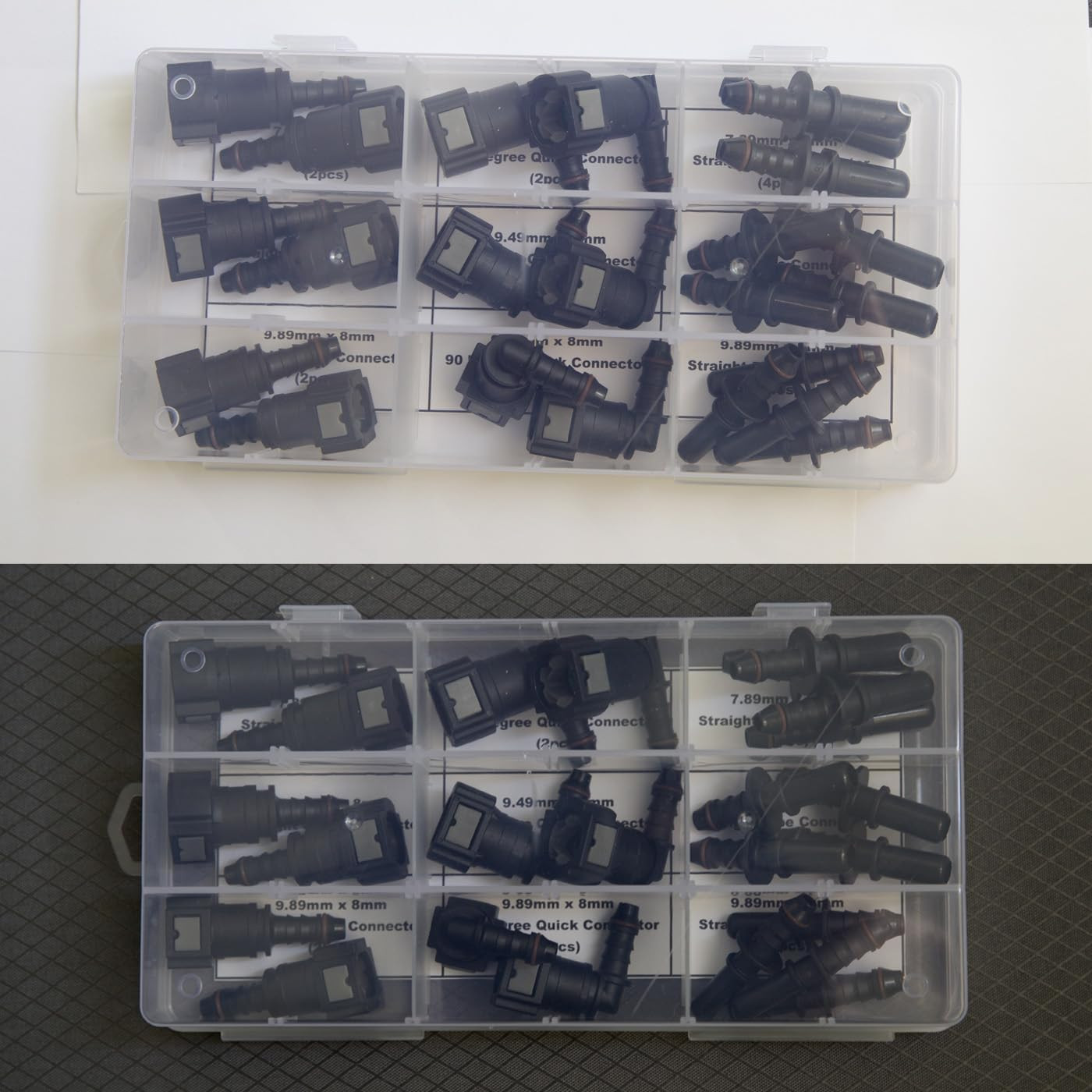 24PCS Assorted Fuel Line Quick Release Connector Kit - SAE 7.89Mm & 9.49Mm & 9.8