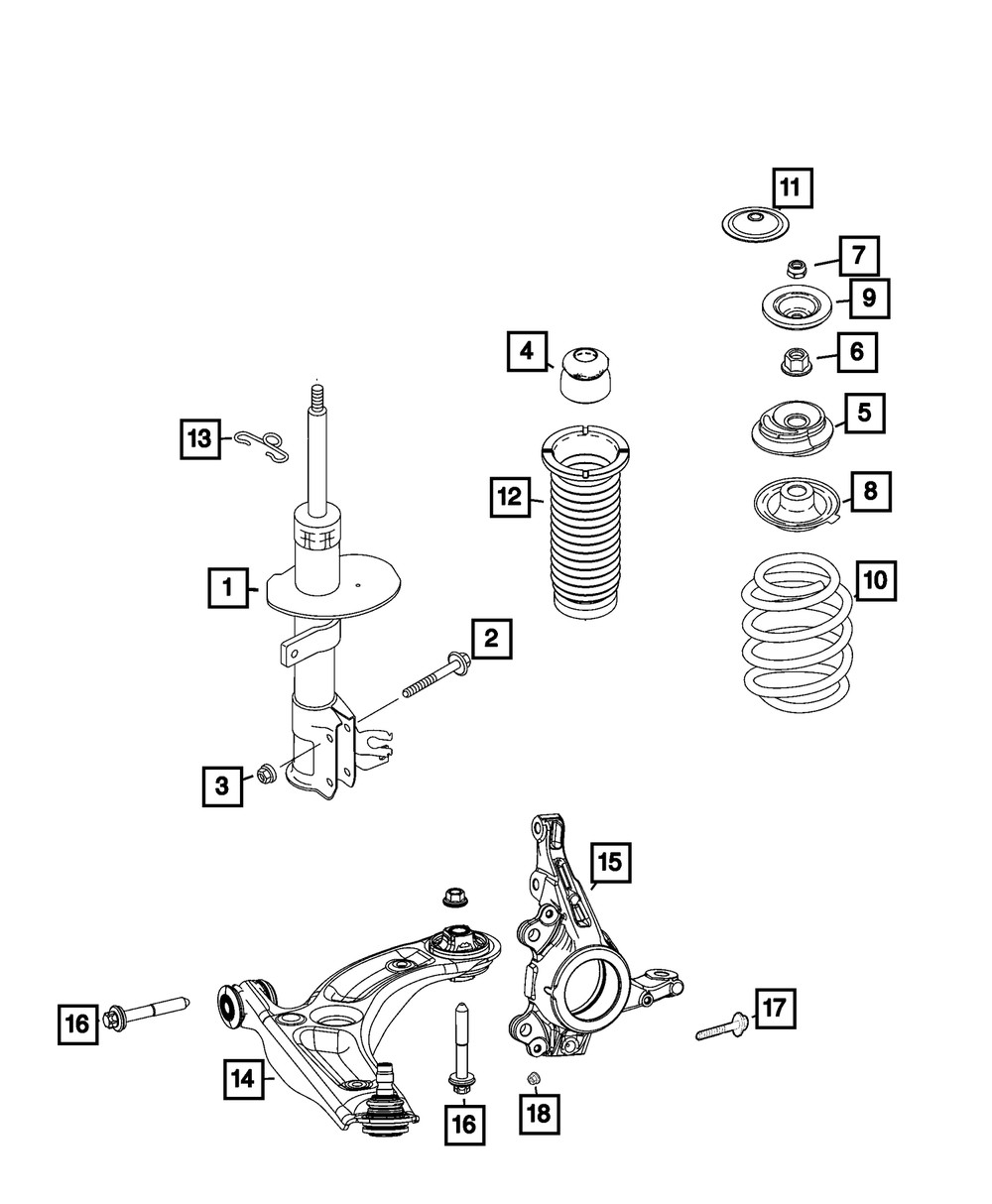 Genuine Mopar Suspension Knuckle Left 68656358AA