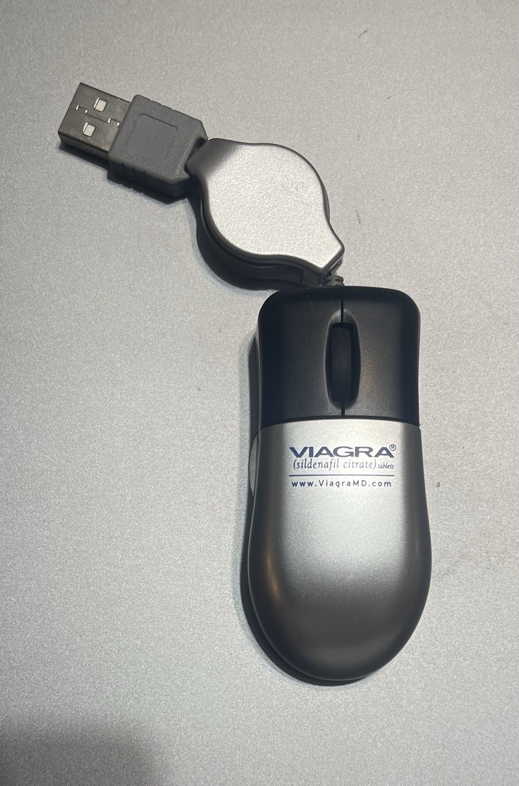 VIAGRA logo USB Mini Mouse with Retractable Cord Optical Mouse for Laptop