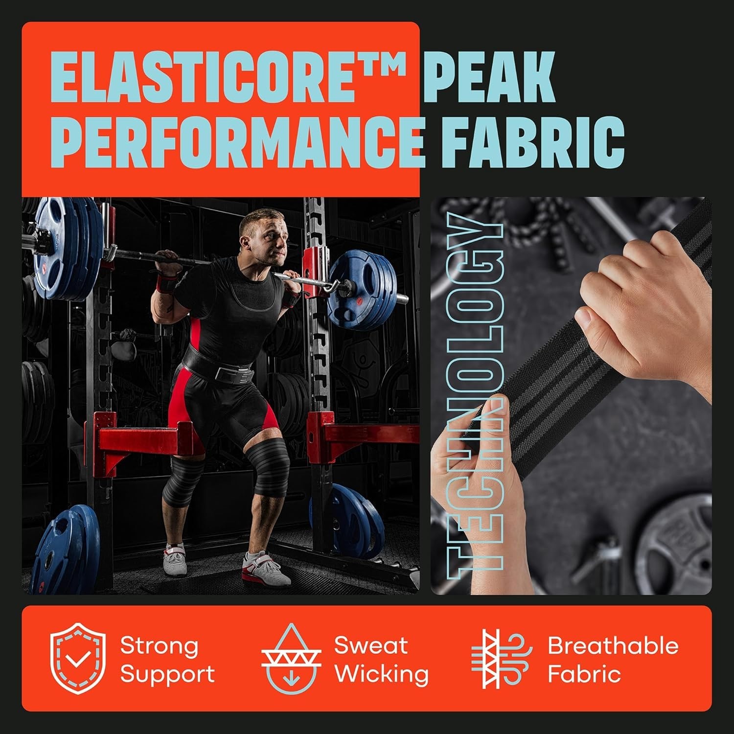 Weightlifting Knee Straps | Compression & Elastic Support