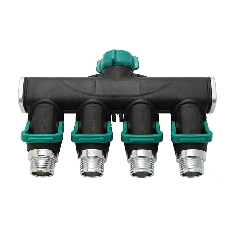 Drip Depot 4-Way Lever-Valve Hose Splitter