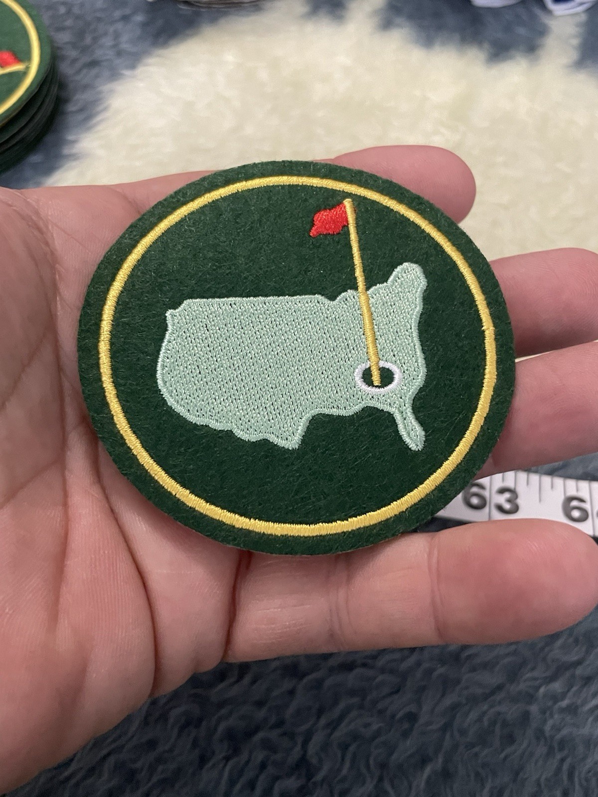 The Masters Golf Patch 3 Inch Round Iron On Embroidered Green Augusta
