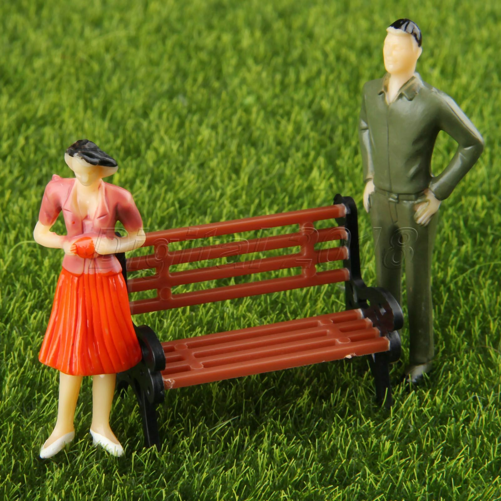 10pcs Plastic Park Plain People Model Train Scenery Layout Scale 1:30 Painted
