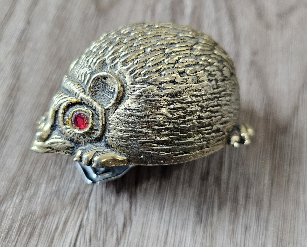 vtg Industries Petrus Metal Gold-Tone Stapler Hedgehog Porcupine