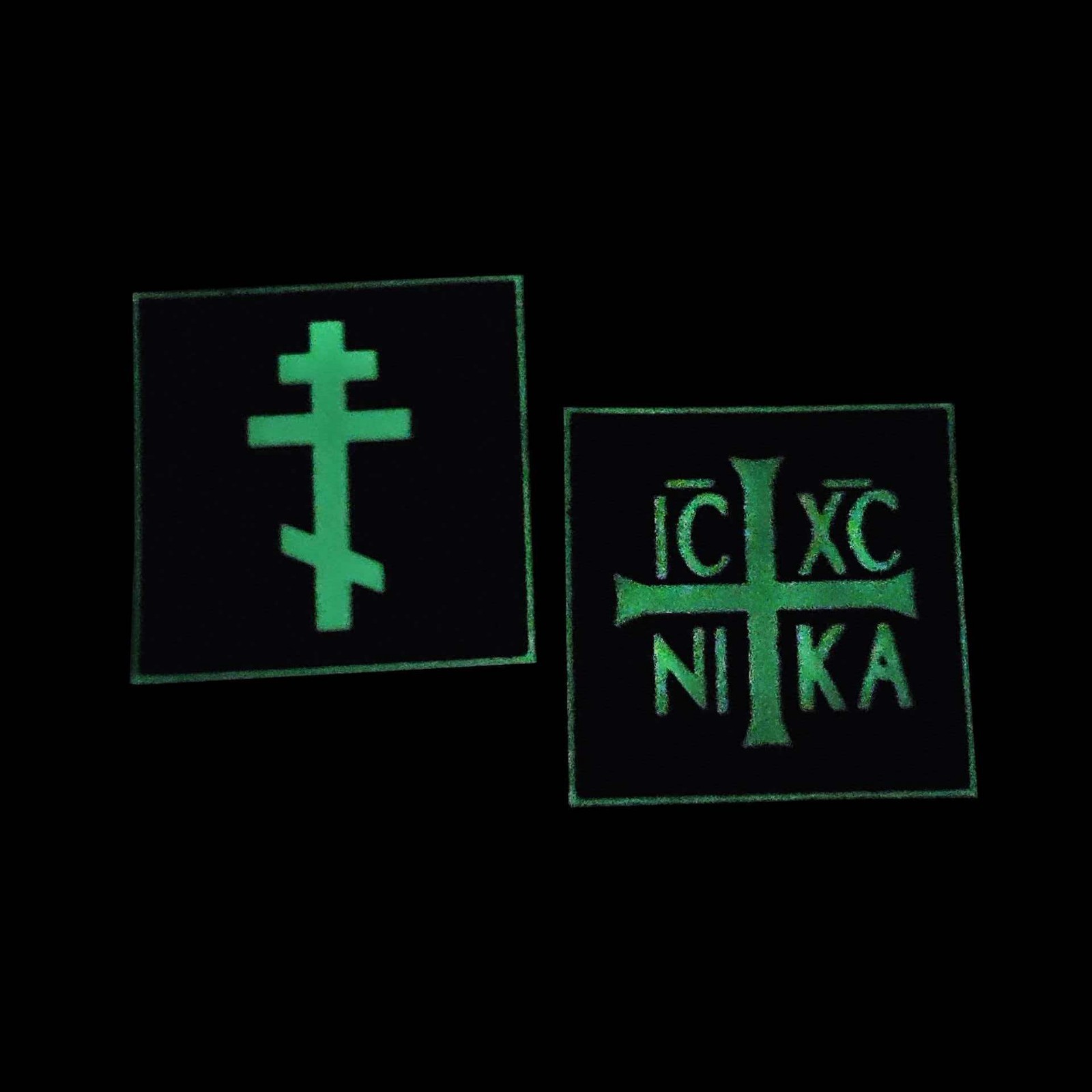 3D PVC Russian Orthodox Flag - Crucifixion Icon Christogram Cross Hook Patch