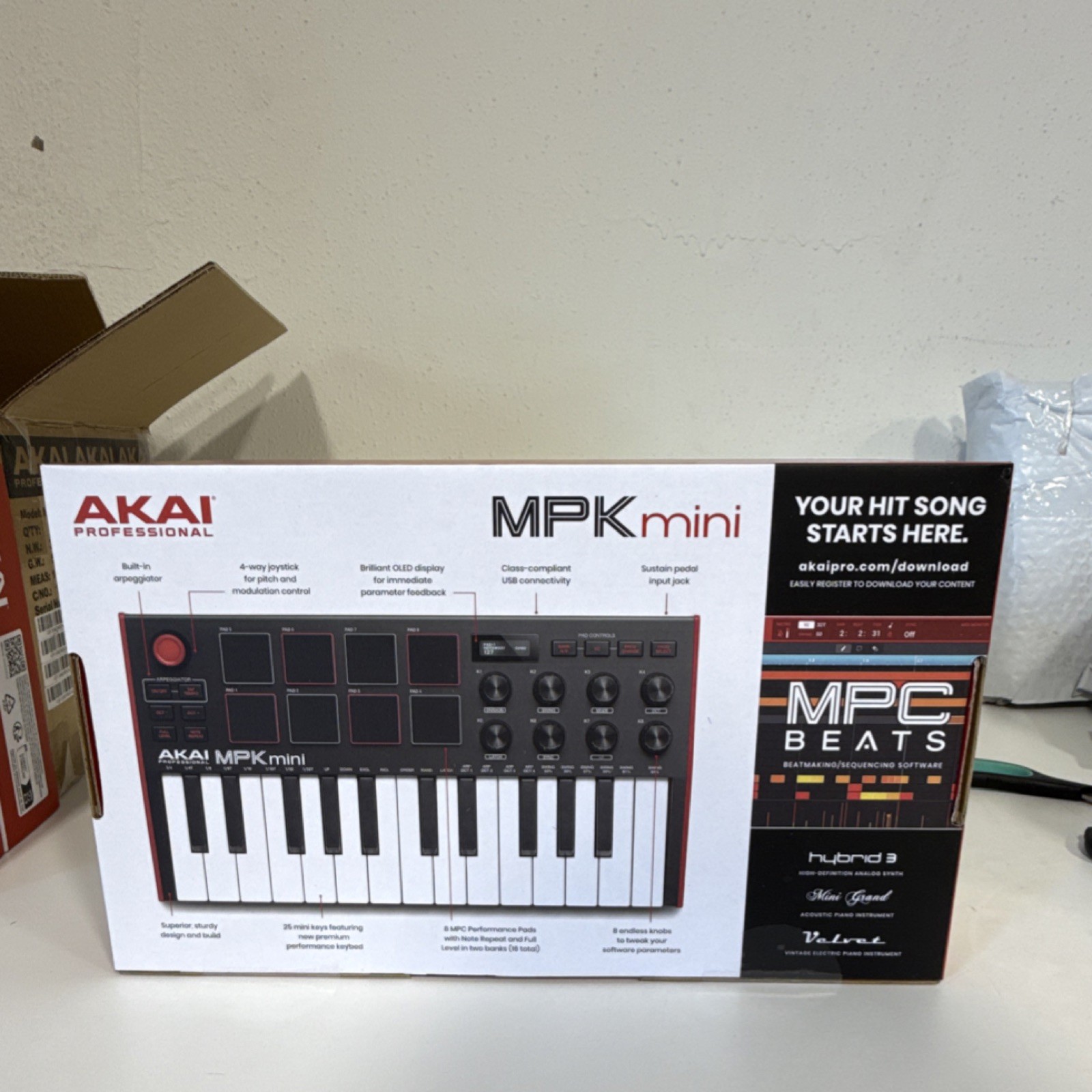 Akai MPK mini Keyboard Controller 25 Synth Keys USB Pad Triggers Arpeggiator