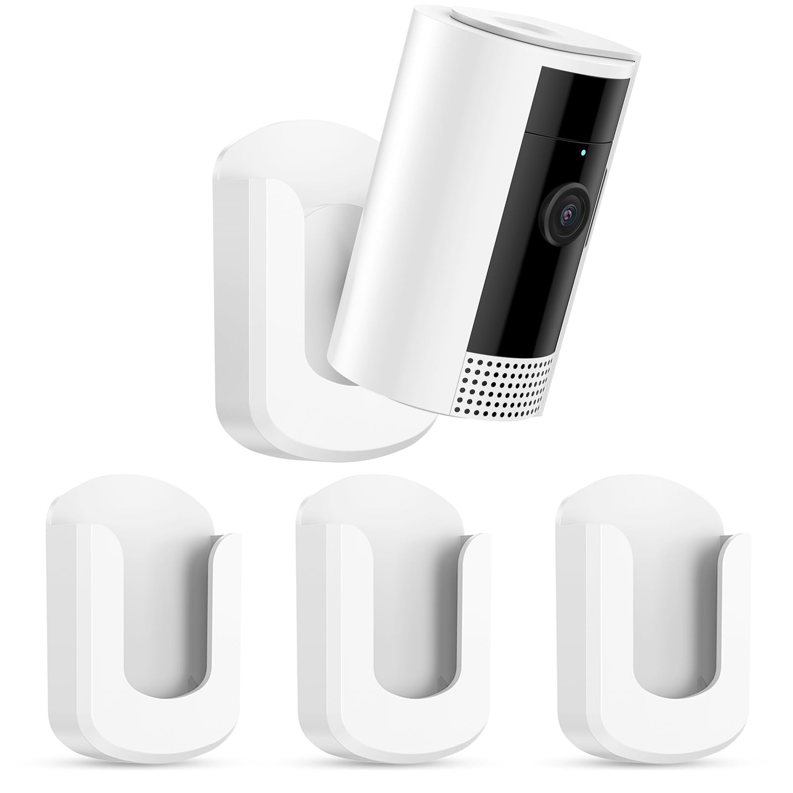 No Drill Ring Indoor Cam Adhesive Wall Mount Bracket - 3 Pack, White