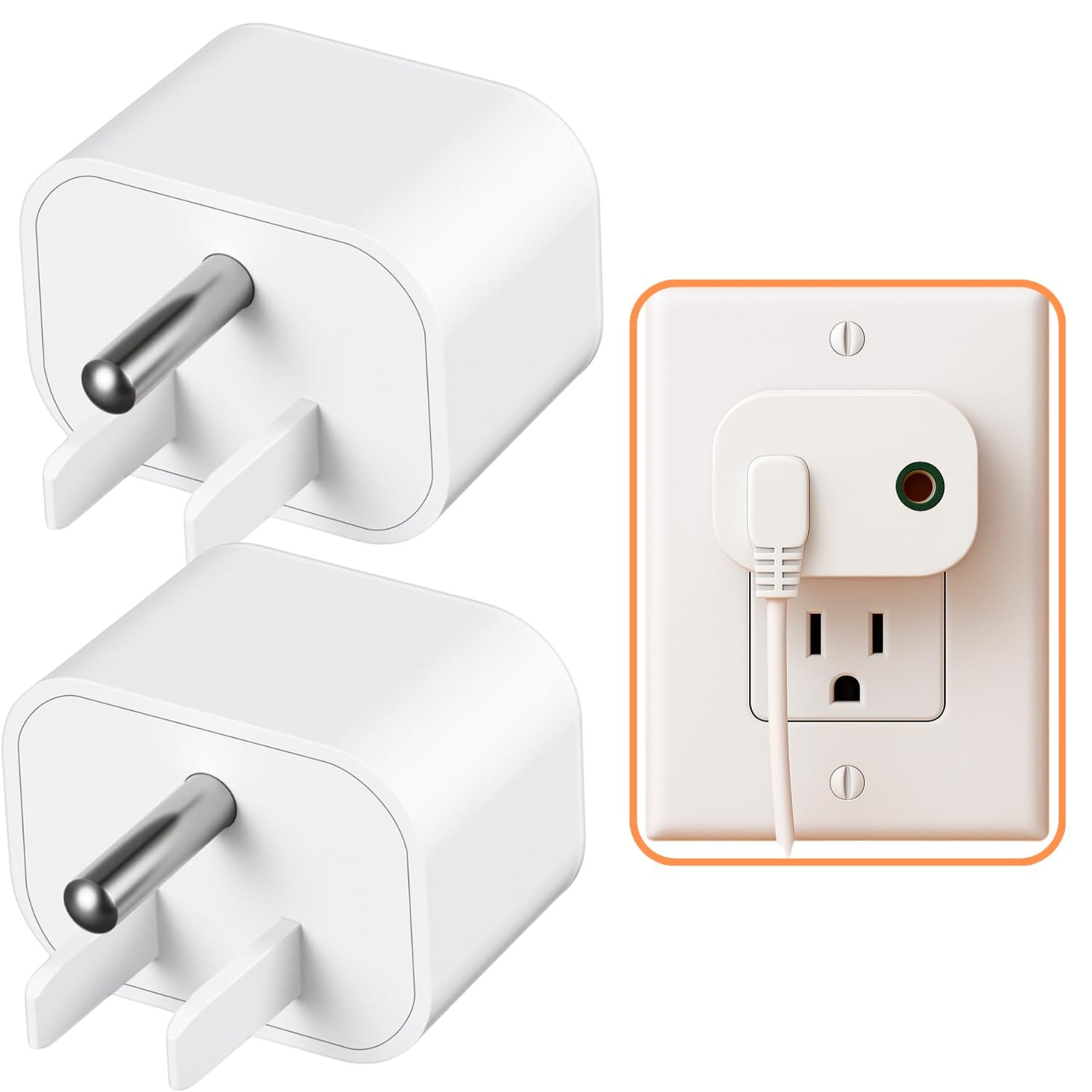 GAYA Grounding Plug Adapter - 2 Pack Dual Port Ground - 2