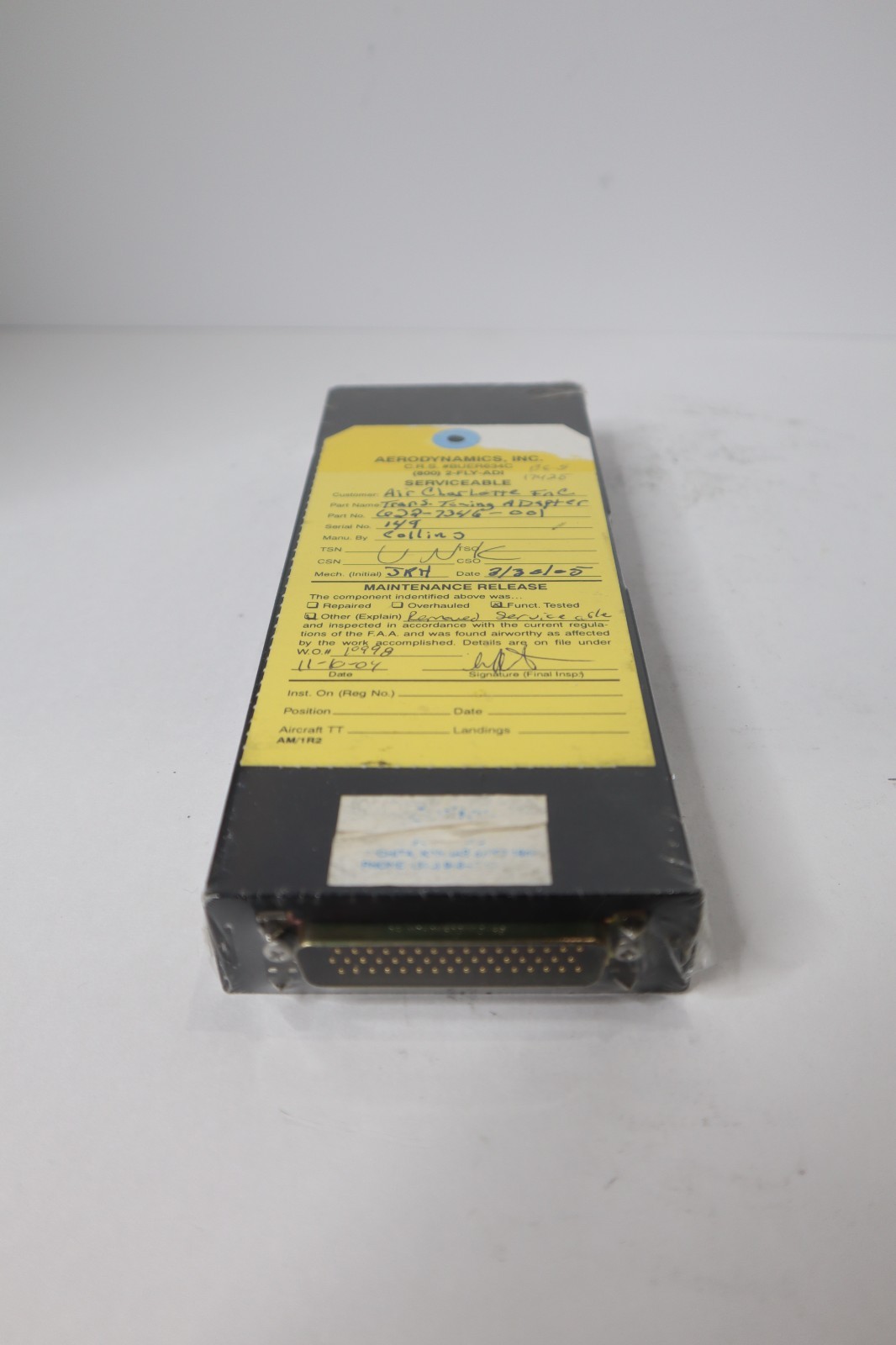 Collins CAD-870 Transponder Tuning Adapter 622-7346-001 with Yellow SV Tag