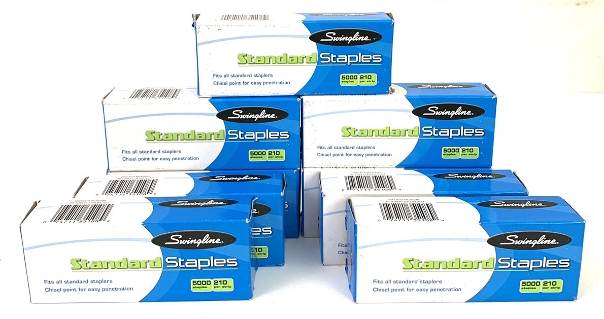 9 Boxes/ 45,000 Staples Swingline Staples, Standard, 1/4" -210/Strip 5000/Box