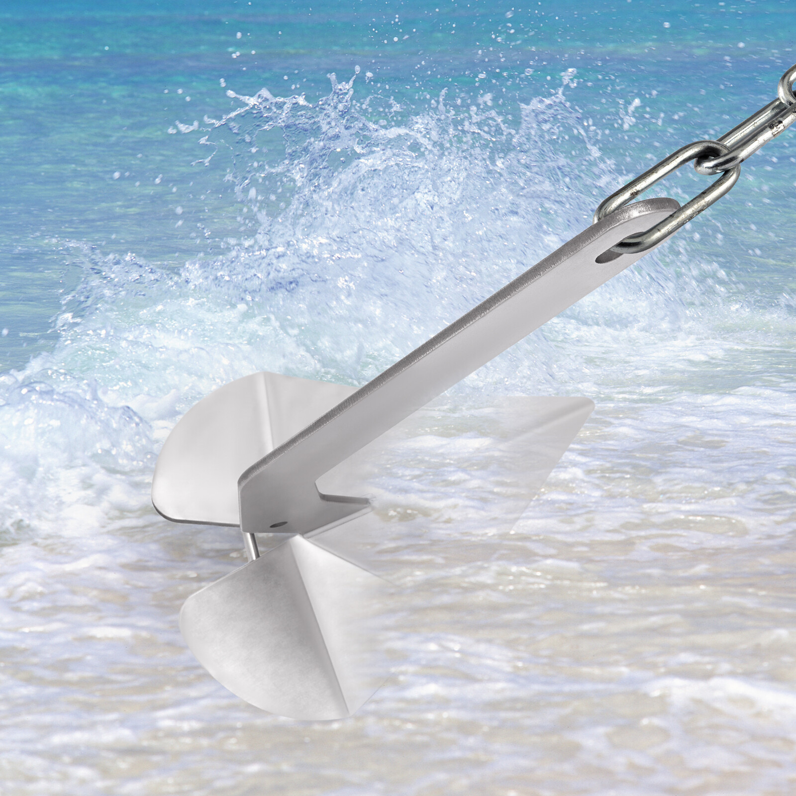 Boat Anchor Small Yacht Boat Anchor Marine Stainless Steel Wing Style Anchor