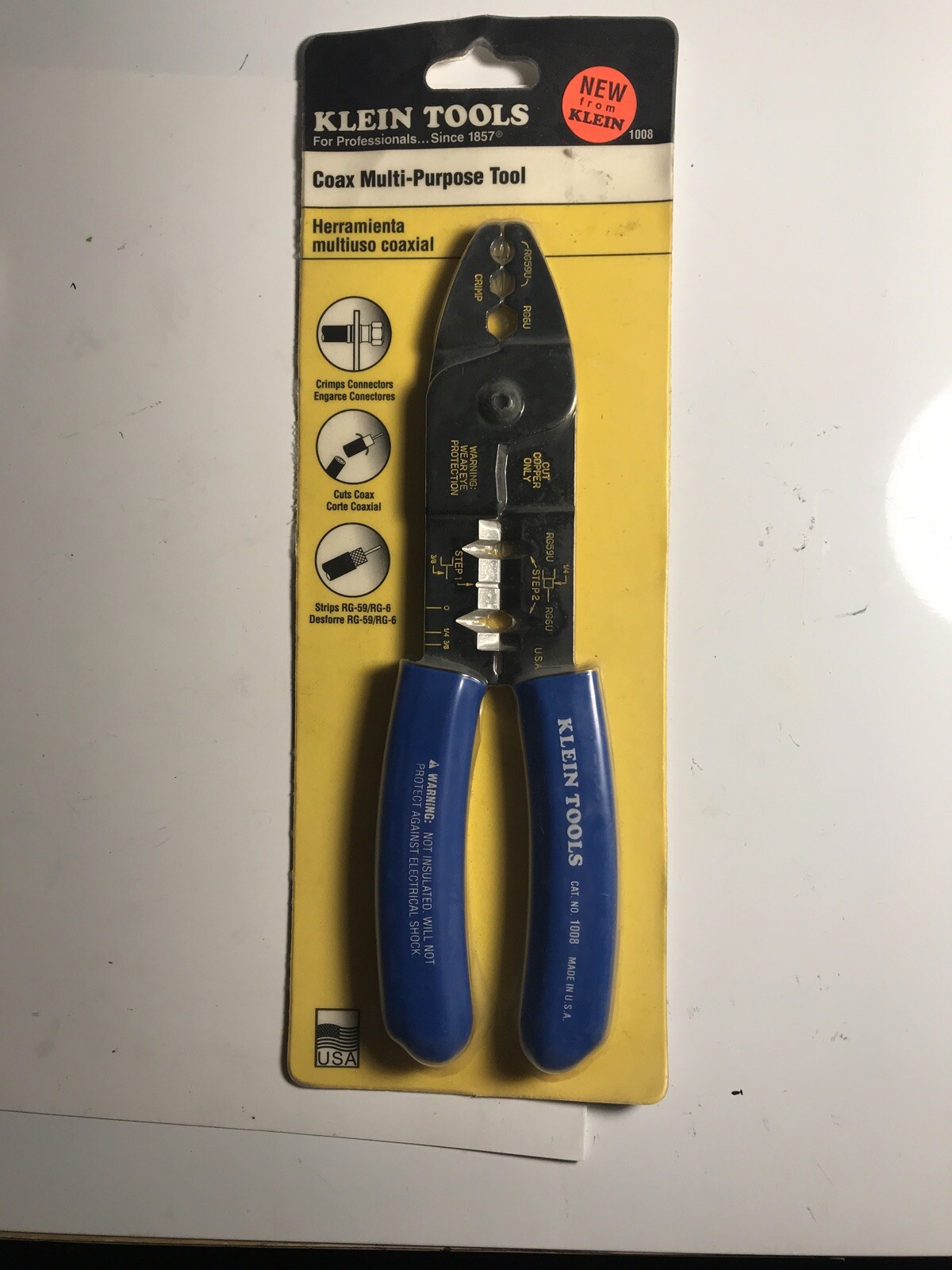 KLEIN TOOLS Coax Multi-Purpose Electrical Plier Tool 1008 Made in USA