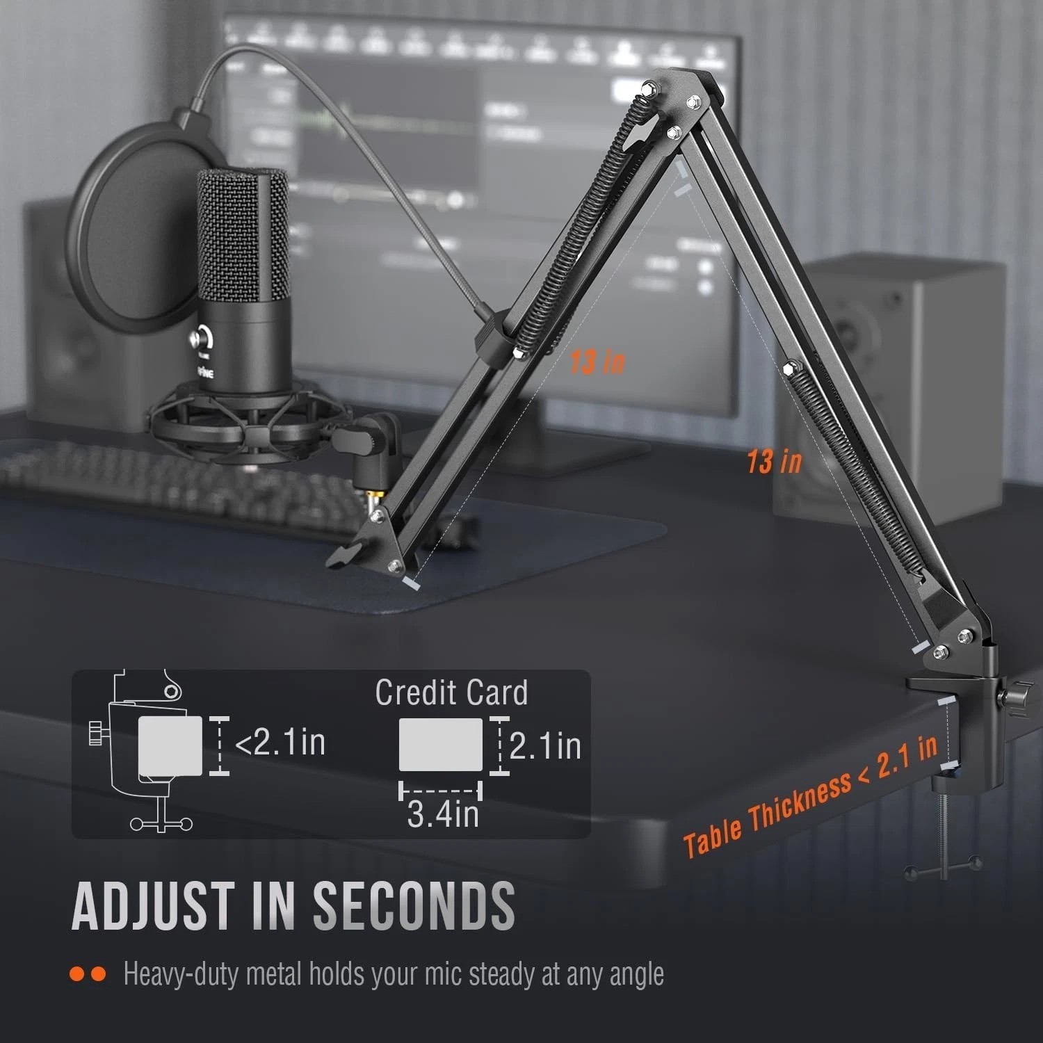 Ultimate USB Microphone Kit with Adjustable Boom Arm for Streaming & Podcasting