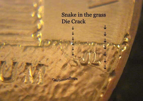 2009P Lincoln Cent Snake In the Grass Die Crack Early Childhood Log Birthplace